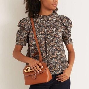 Ulla Johnson New, Unworn Lyla Floral Paisley Short Sleeve Silk Blouse 4